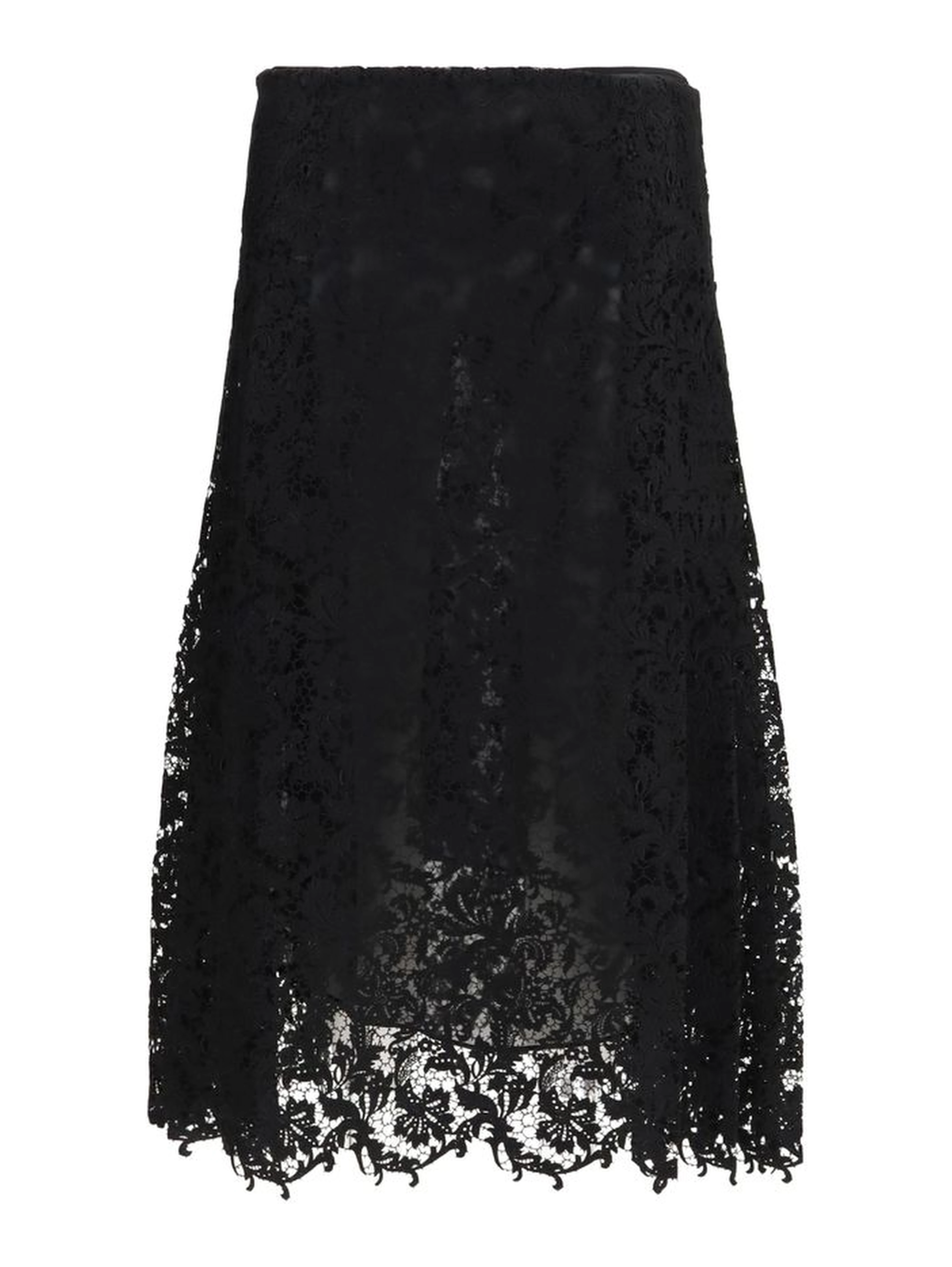 Black Silk Midi Skirt