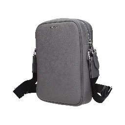 Gray Leather Crossbody Bag
