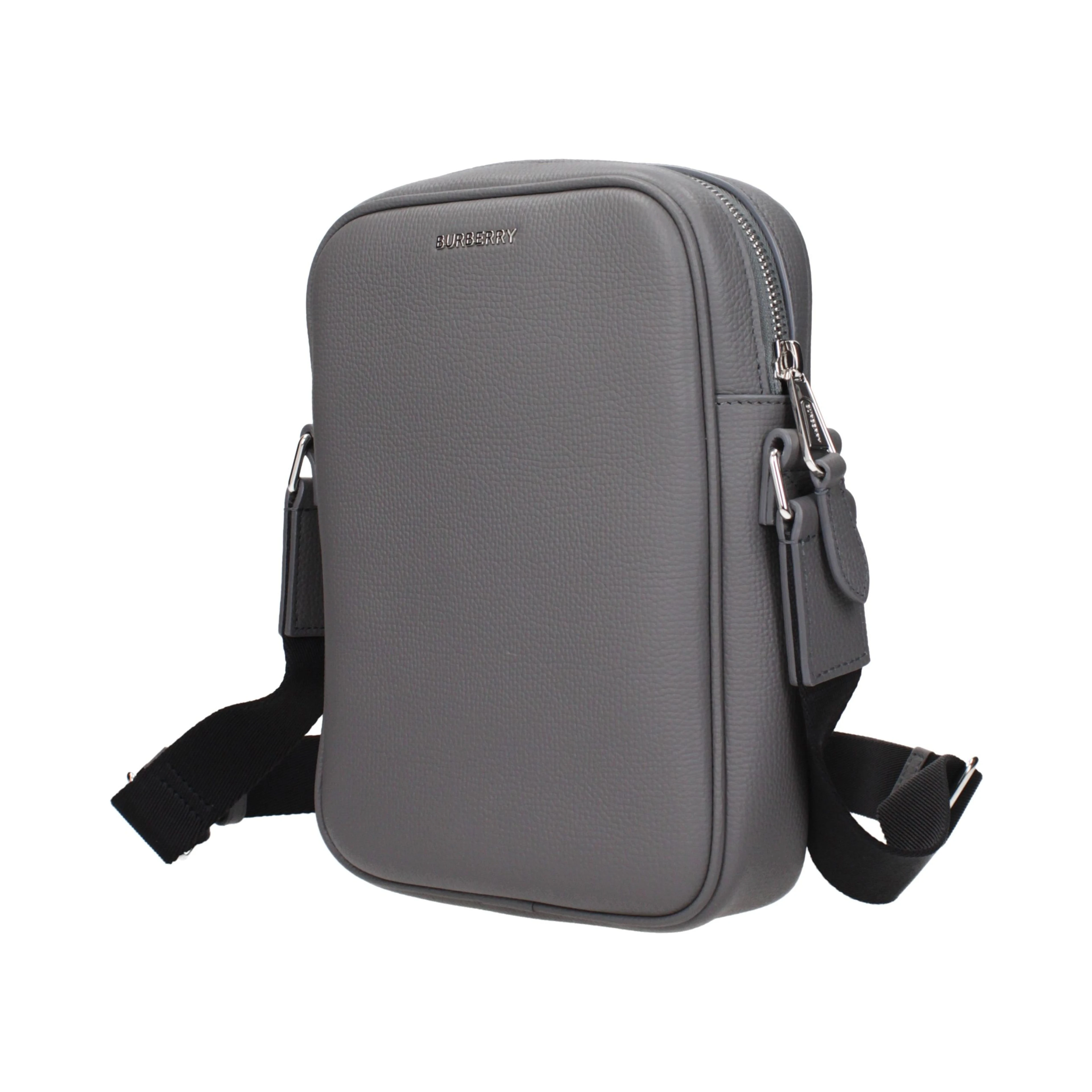 Gray Leather Crossbody Bag