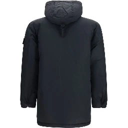 Black Polyester Full-Length Jacket