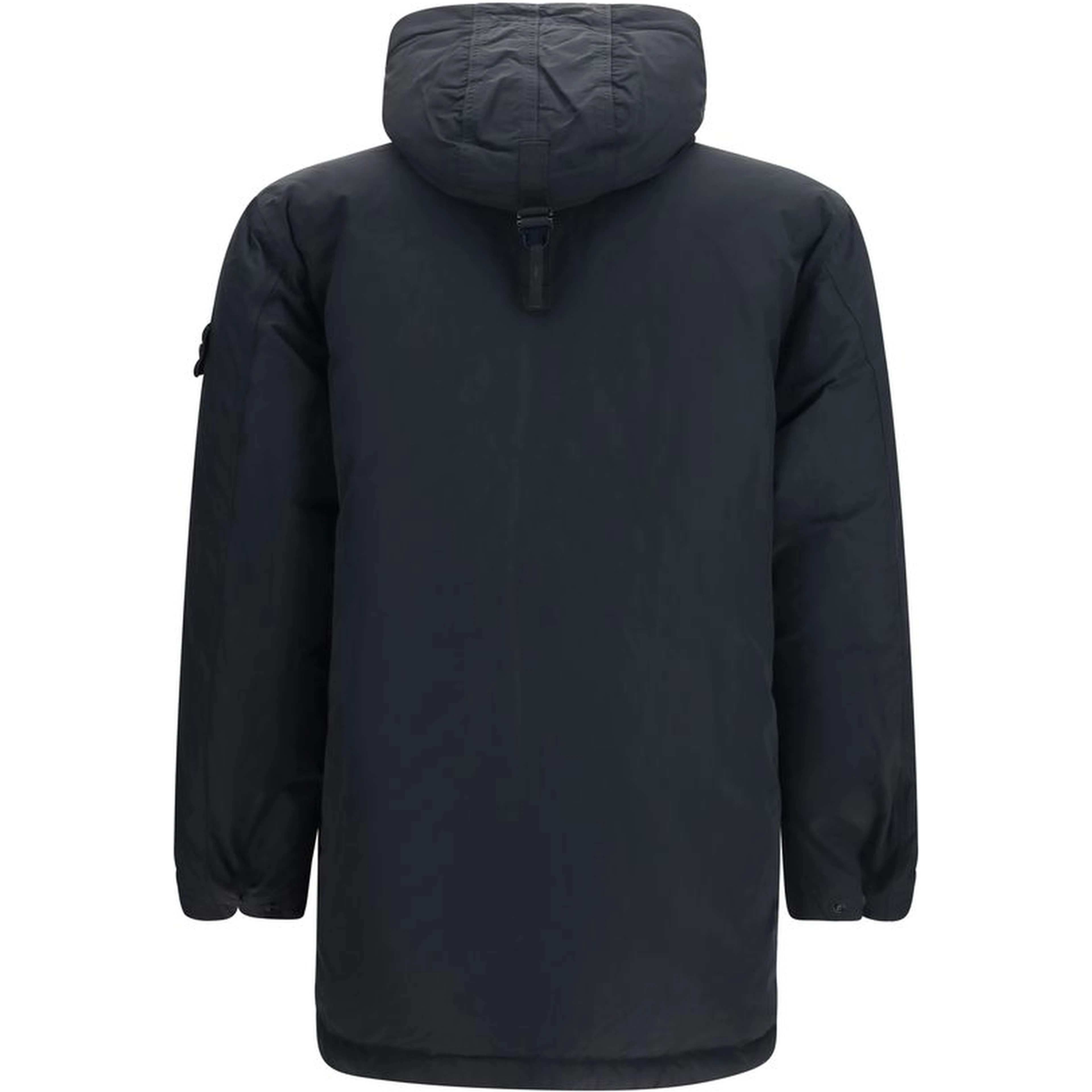 Black Polyester Full-Length Jacket