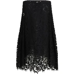 Black Silk Midi Skirt