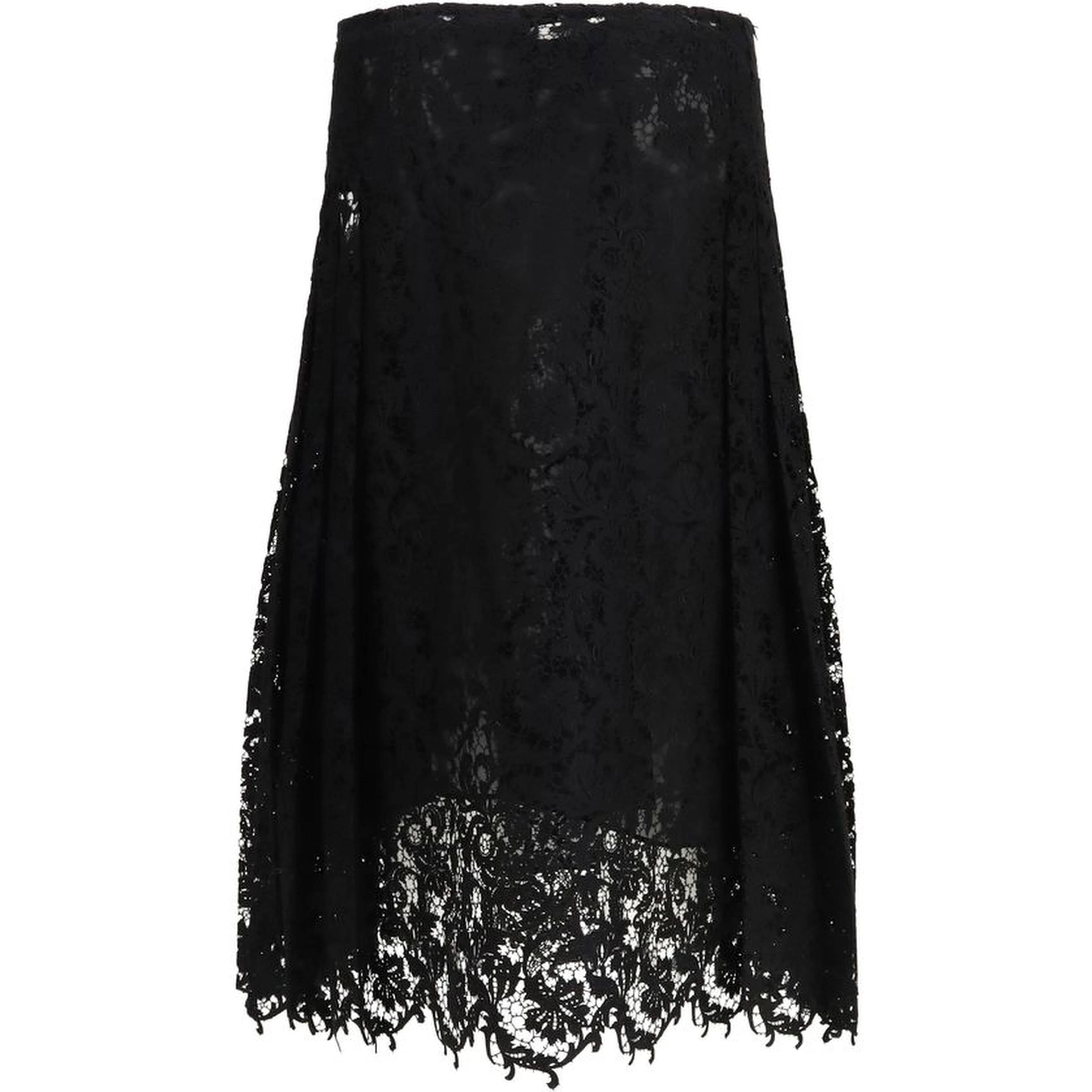 Black Silk Midi Skirt