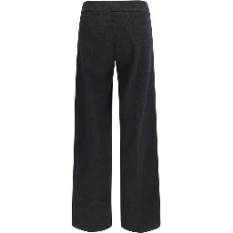 Gray Cotton Casual Pants