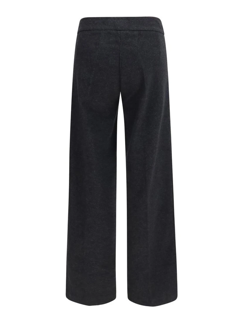 Gray Cotton Casual Pants