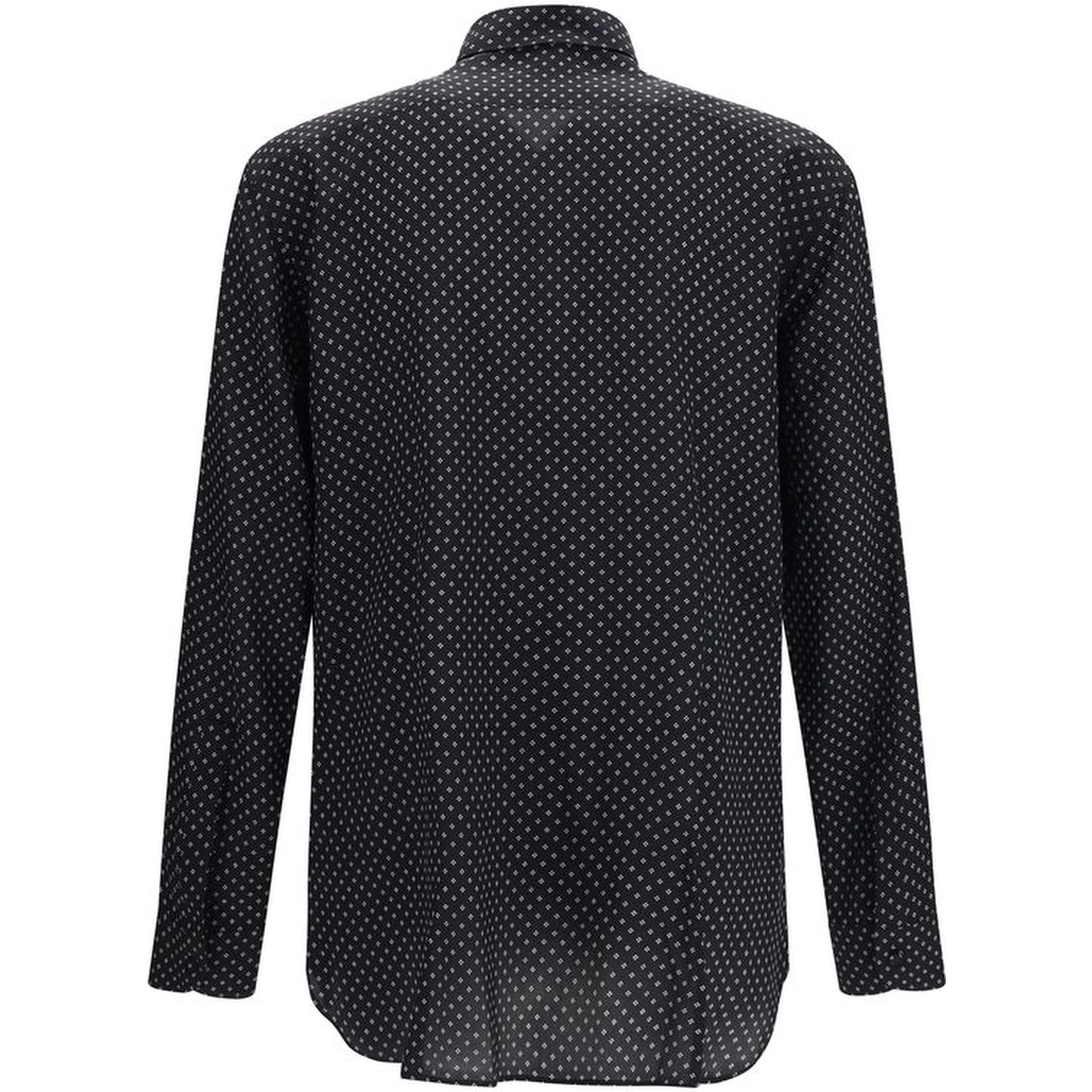 Black Silk Pattern Shirt