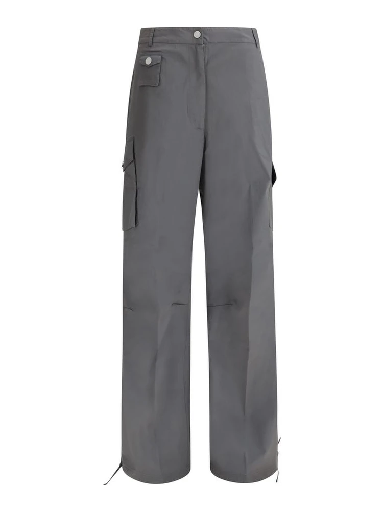 Gray Cotton Cargo Pants