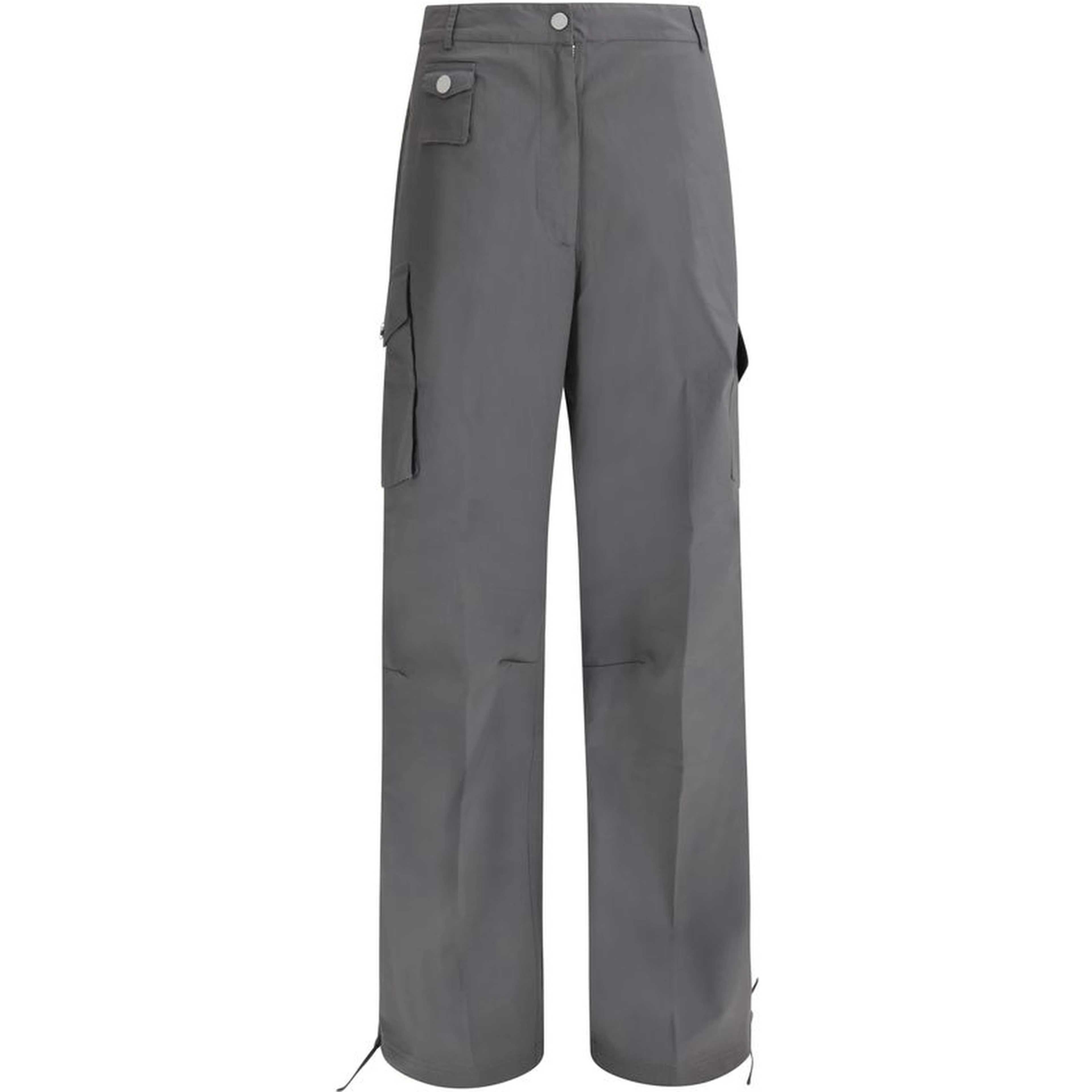 Gray Cotton Cargo Pants
