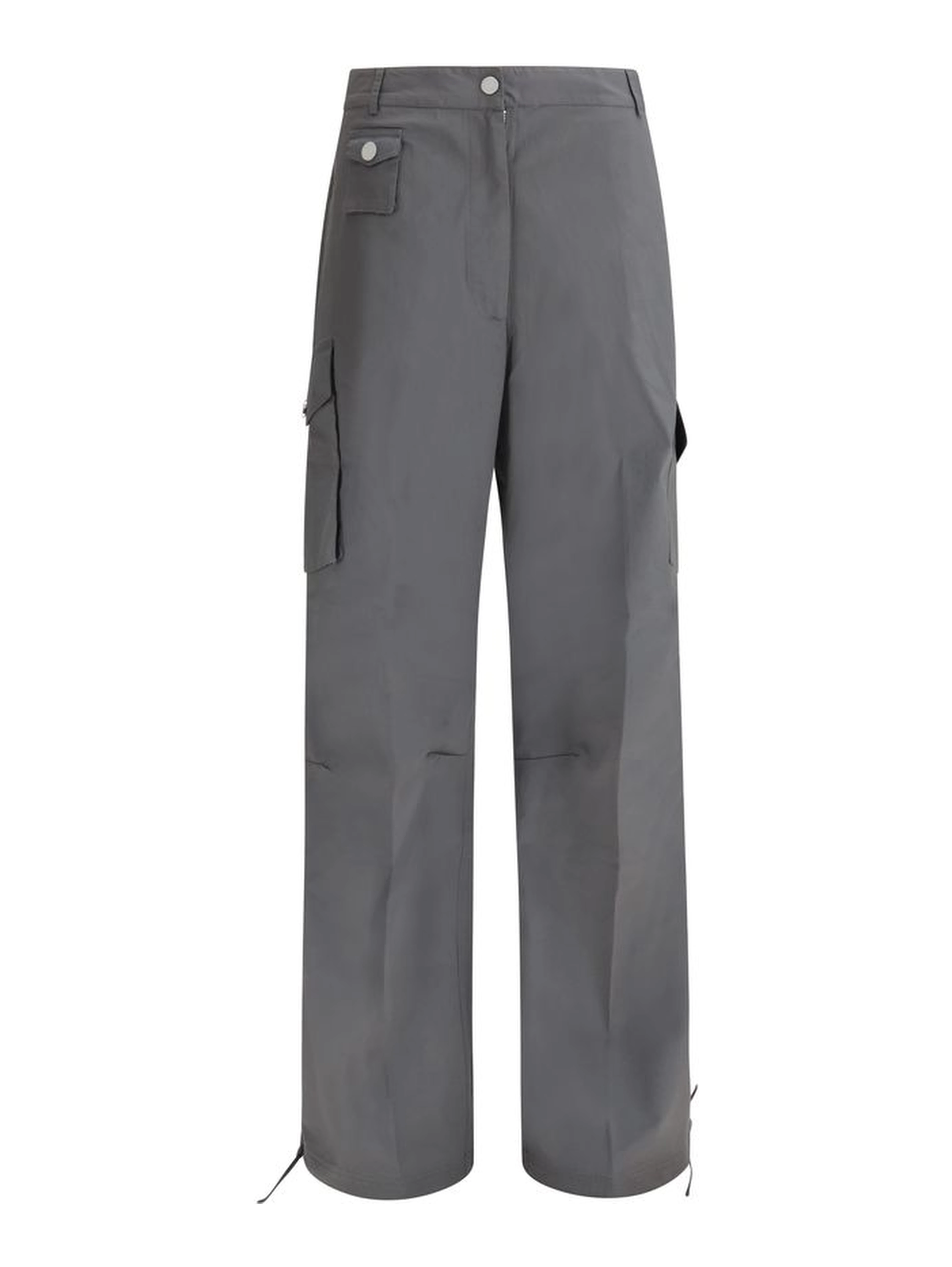 Gray Cotton Cargo Pants