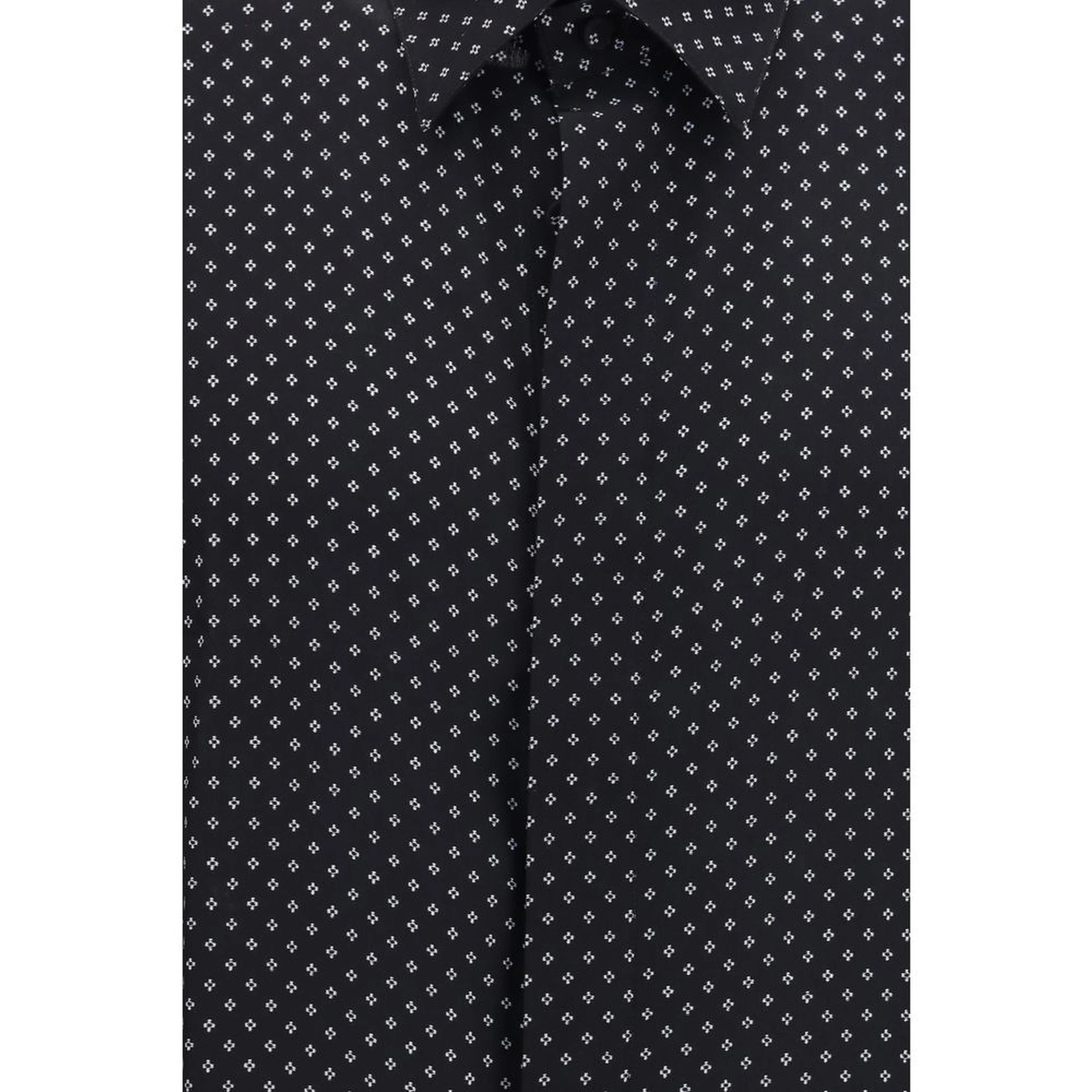 Black Silk Pattern Shirt