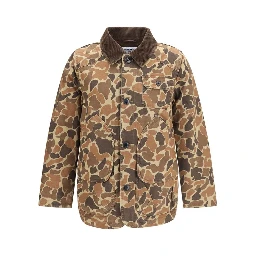 Brown Cotton Full-Length Jacket