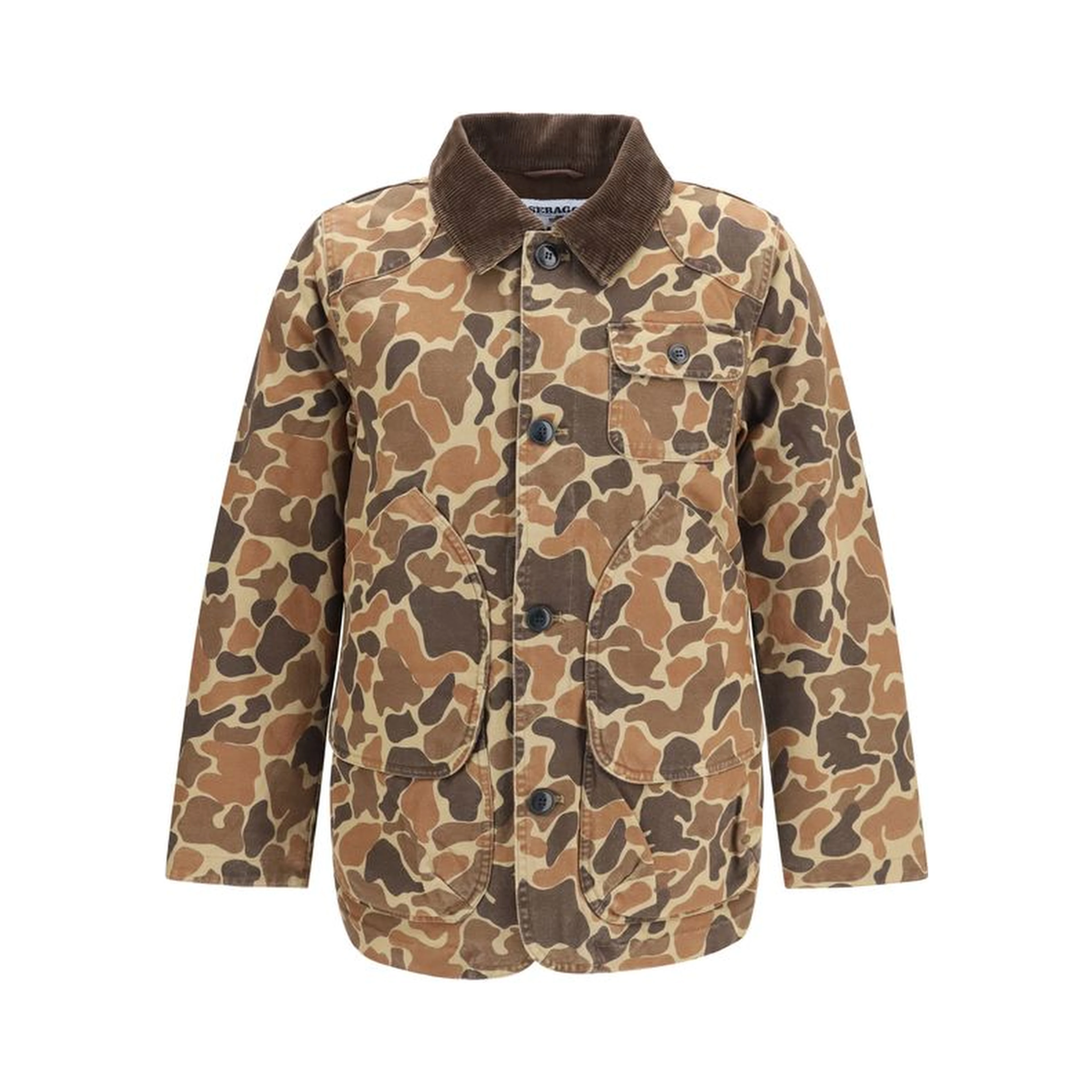 Brown Cotton Full-Length Jacket