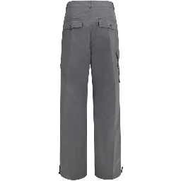 Gray Cotton Cargo Pants