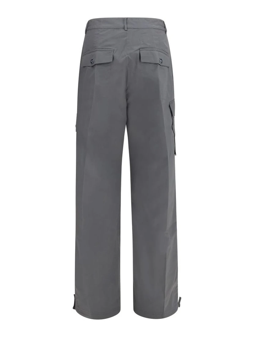 Gray Cotton Cargo Pants