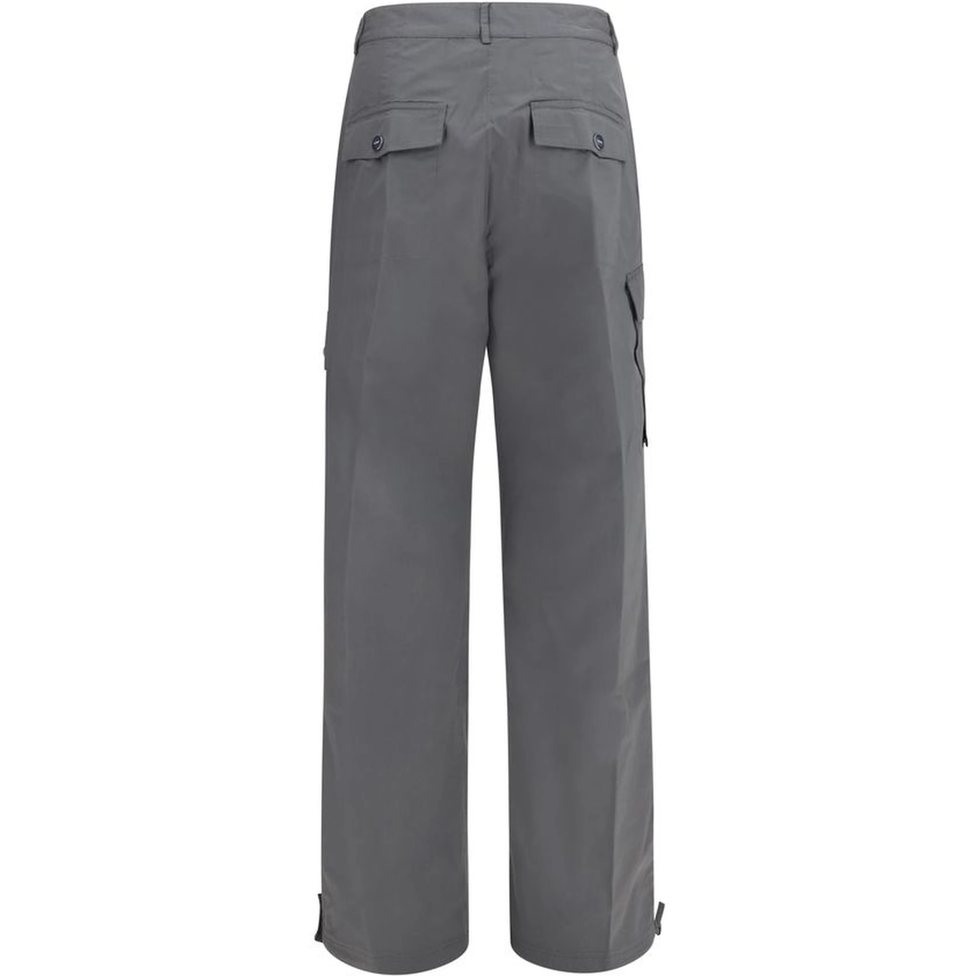 Gray Cotton Cargo Pants