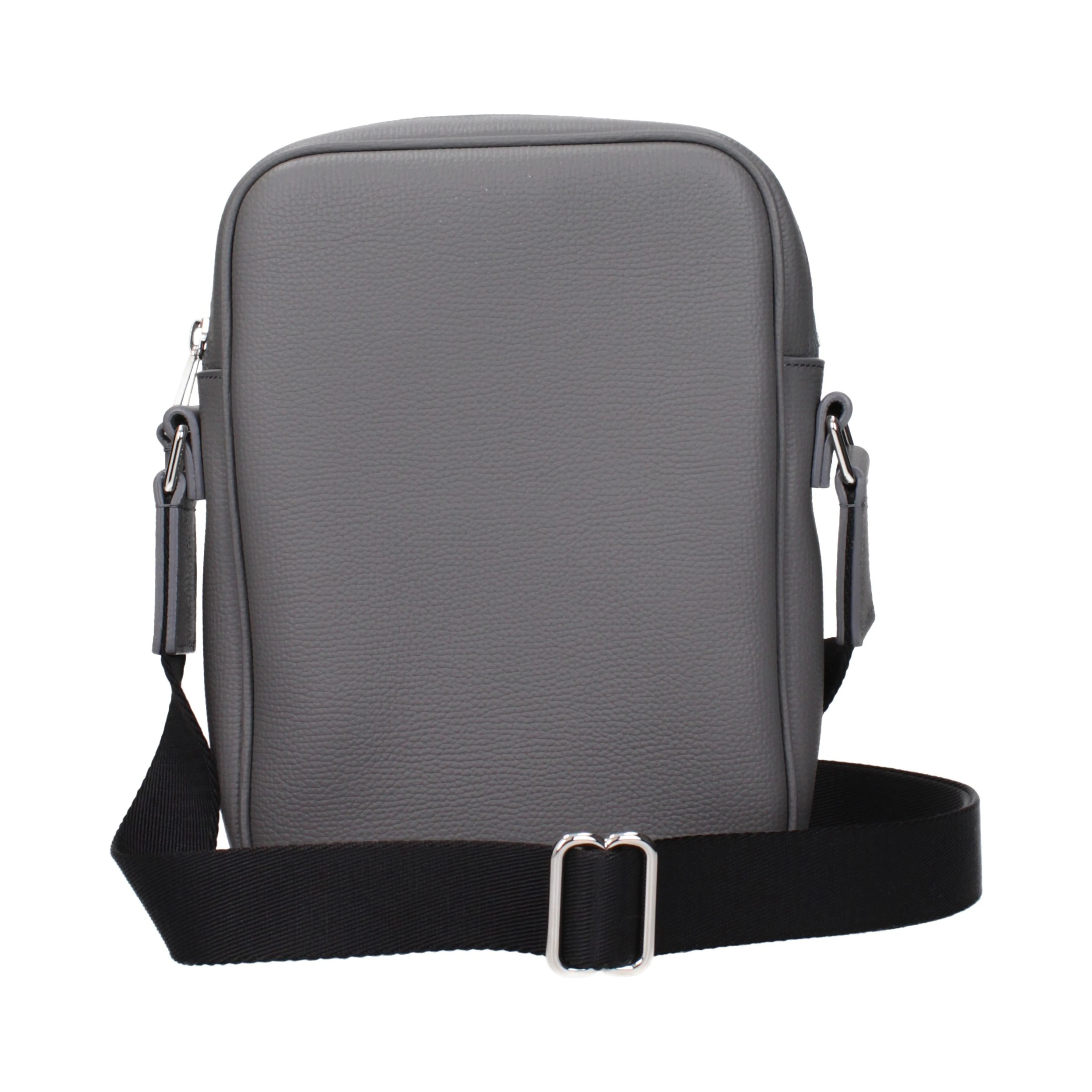 Gray Leather Crossbody Bag