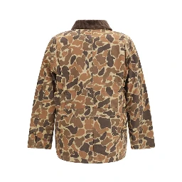 Brown Cotton Full-Length Jacket