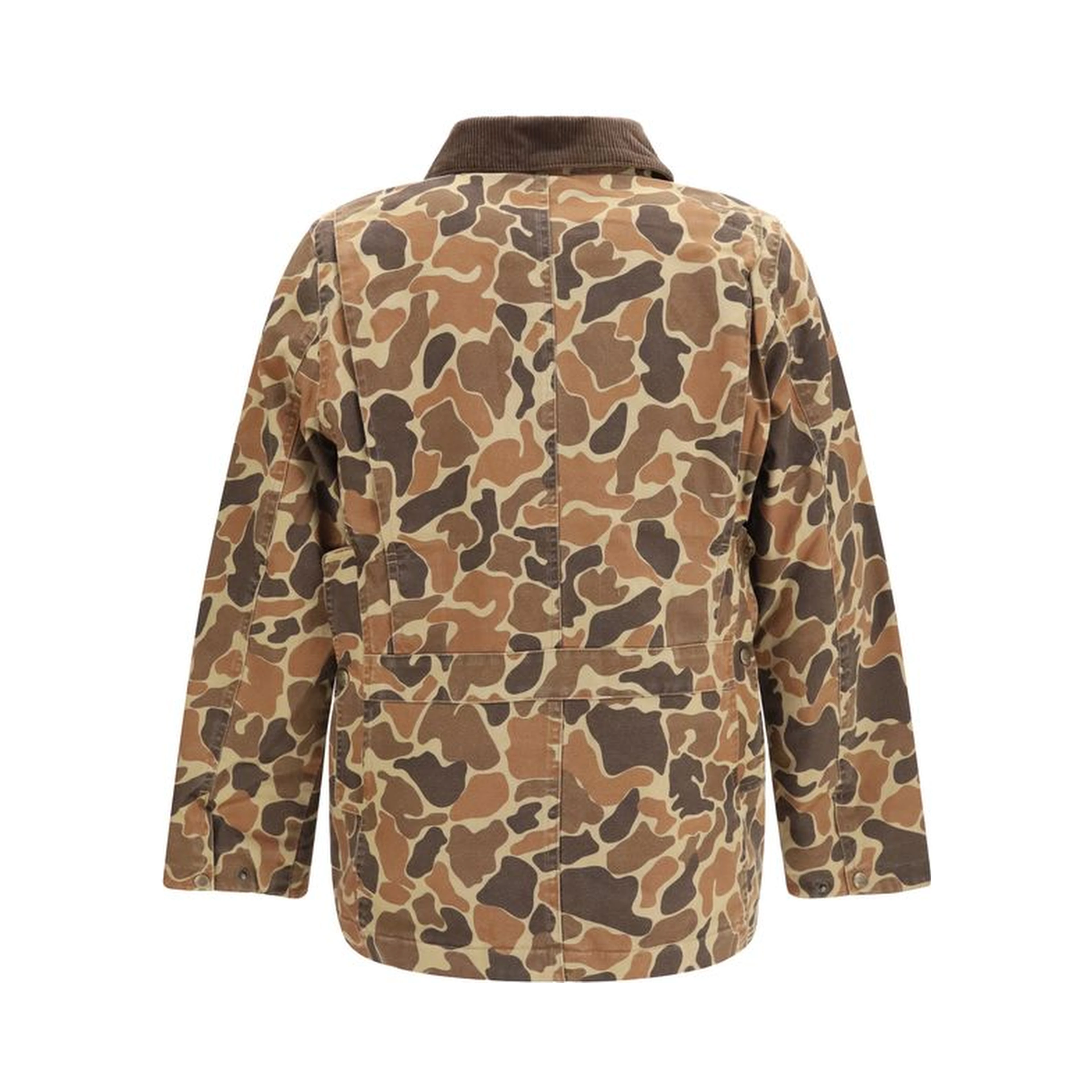 Brown Cotton Full-Length Jacket