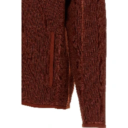 Red Polyester Full-Length Jacket