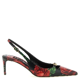 Multicolor Calfskin Mid Heel Pumps