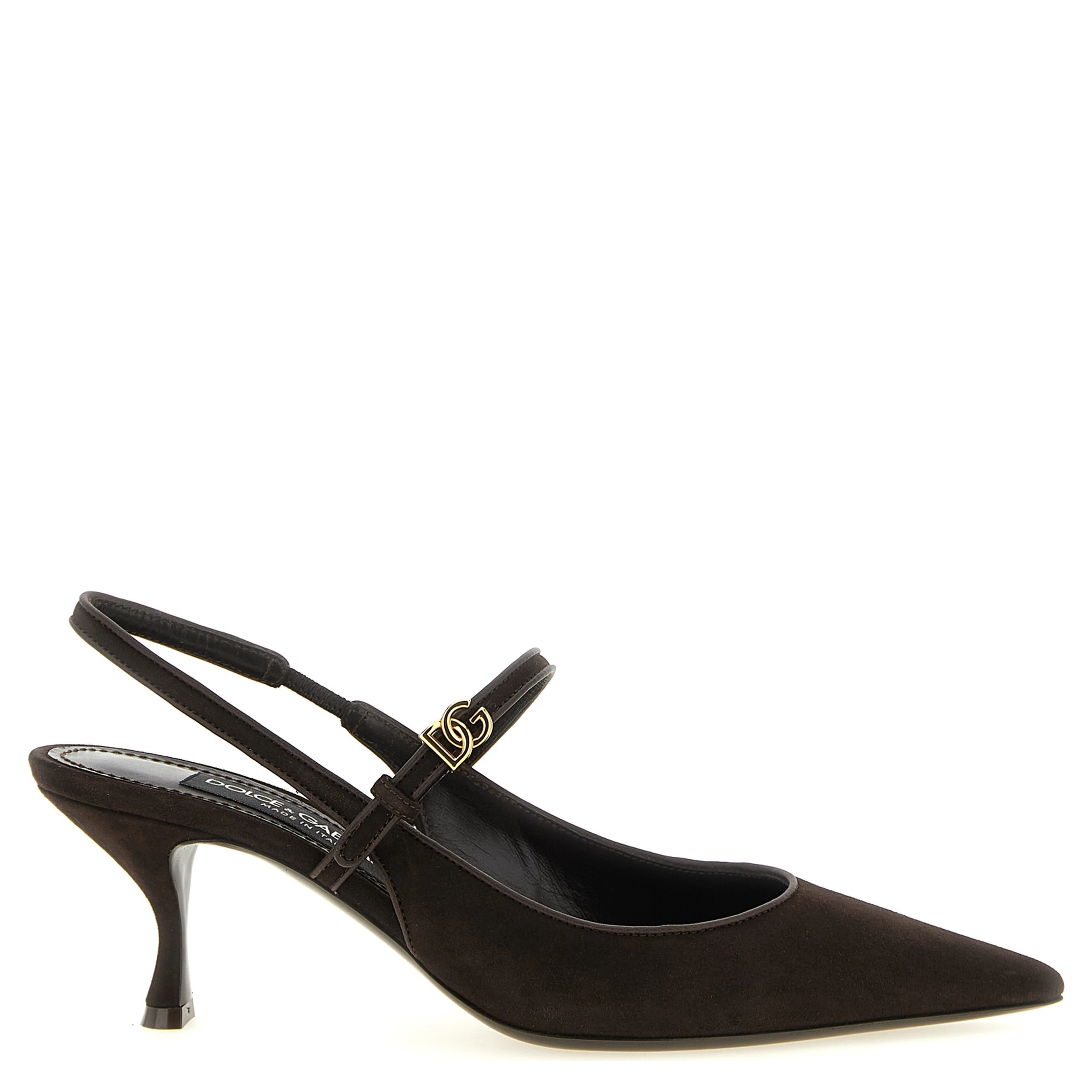 Brown Goatskin Mid Heel Pumps