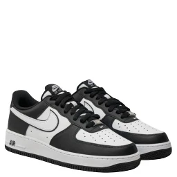 Black And White Leather Low Top Sneakers