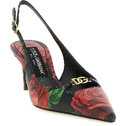 Multicolor Calfskin Mid Heel Pumps