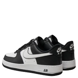 Black And White Leather Low Top Sneakers