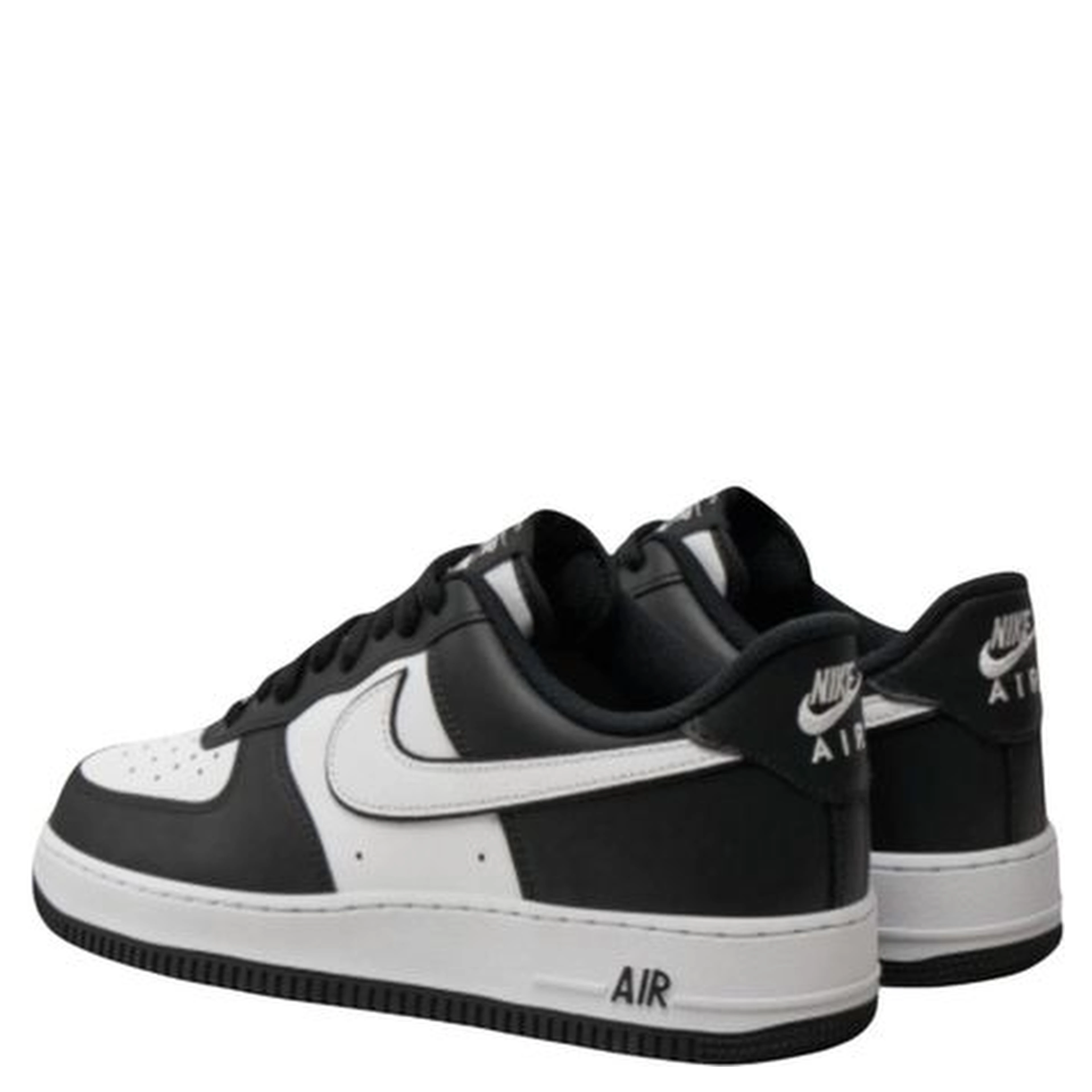 Black And White Leather Low Top Sneakers