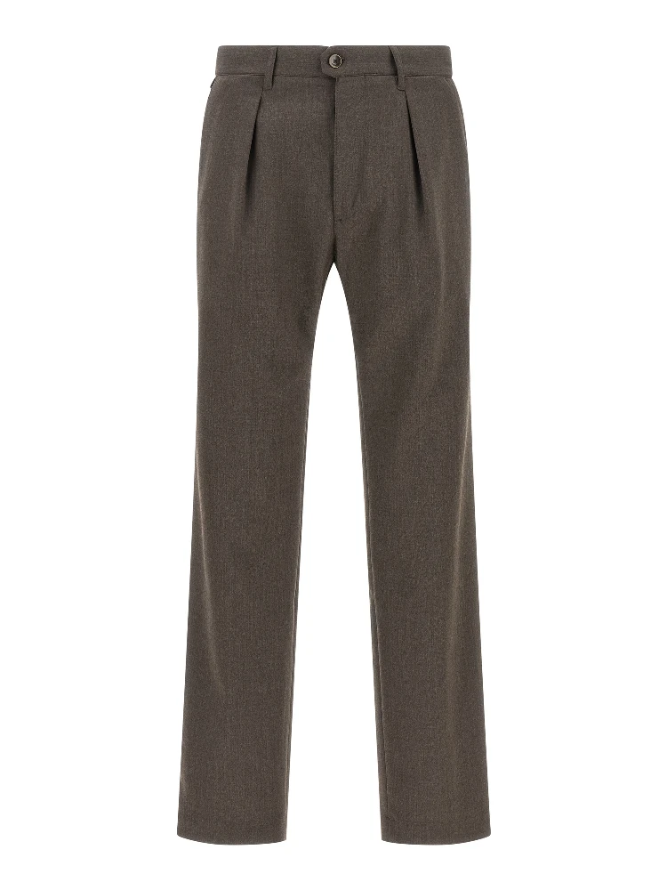 Brown Polyester Dress Pants