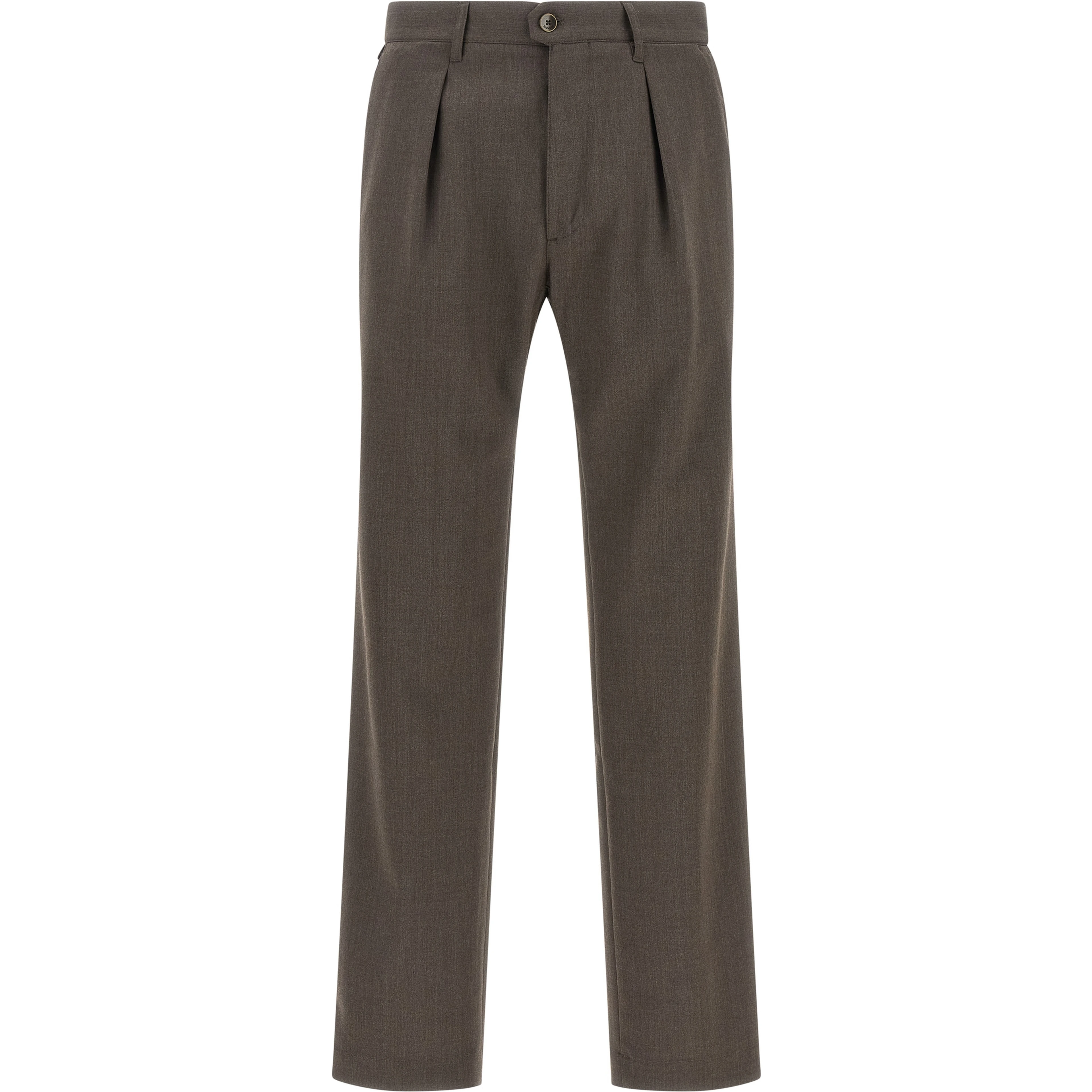 Brown Polyester Dress Pants