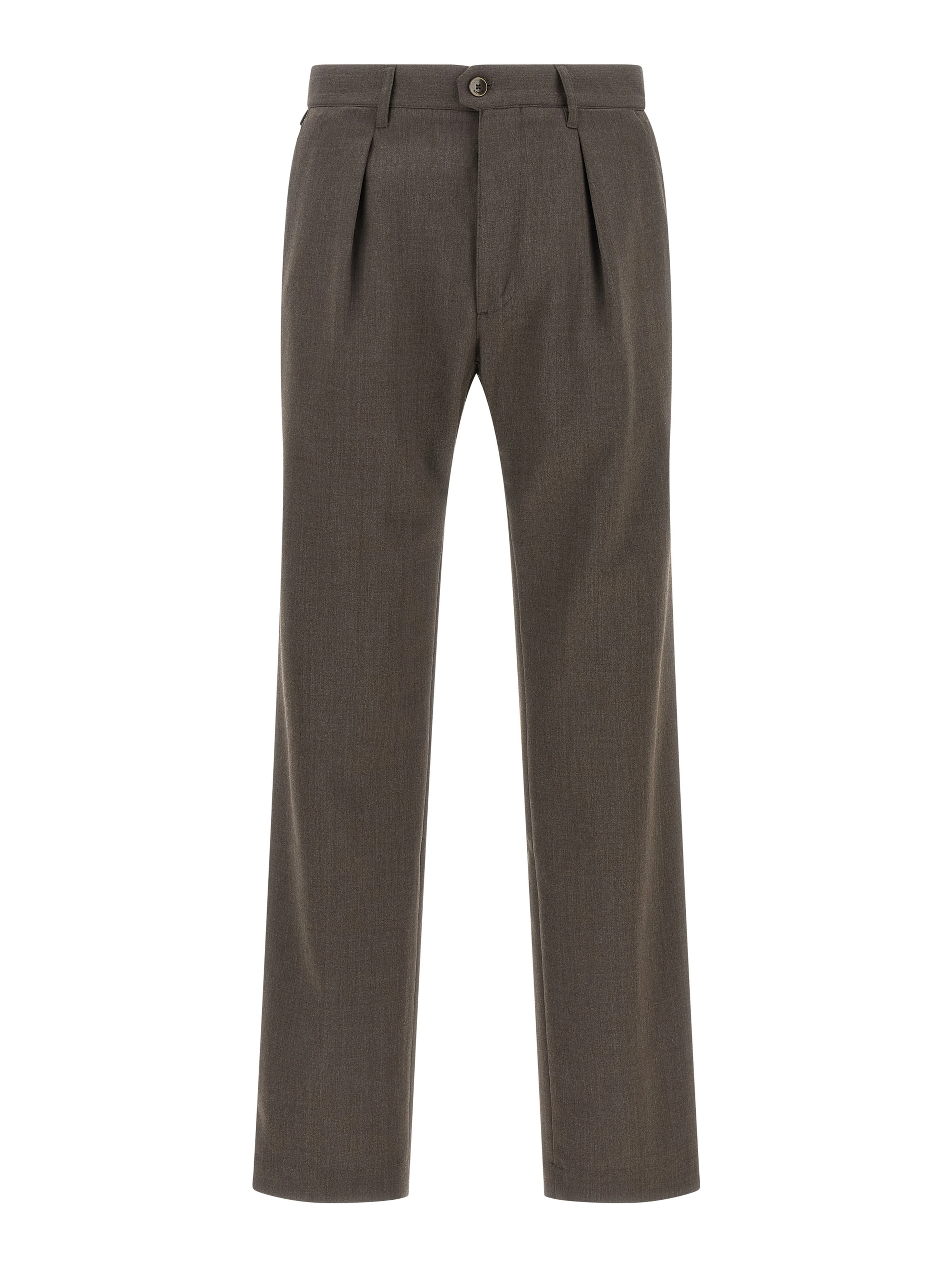 Brown Polyester Dress Pants
