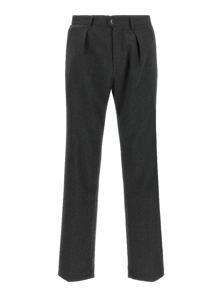 Gray Polyester Dress Pants