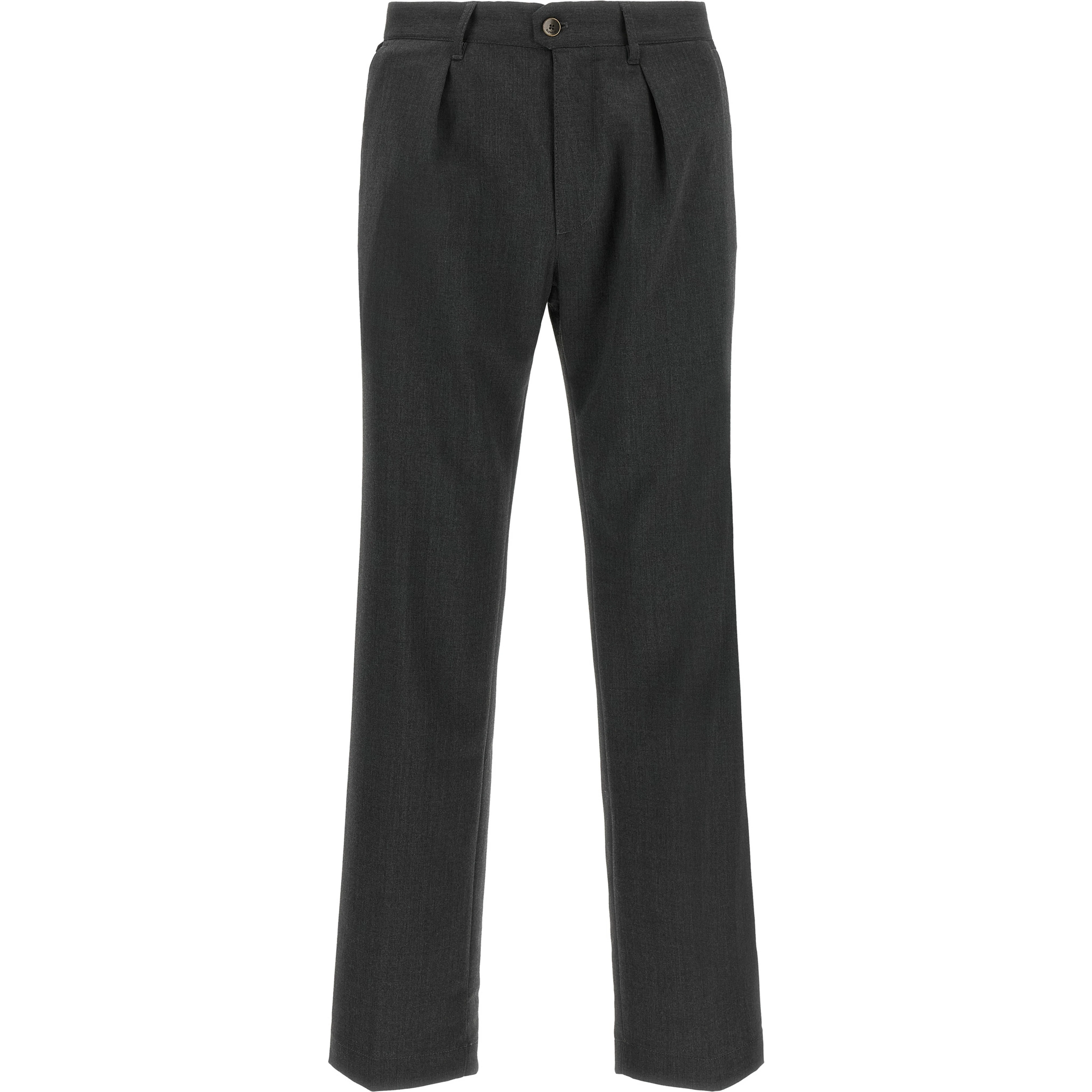 Gray Polyester Dress Pants