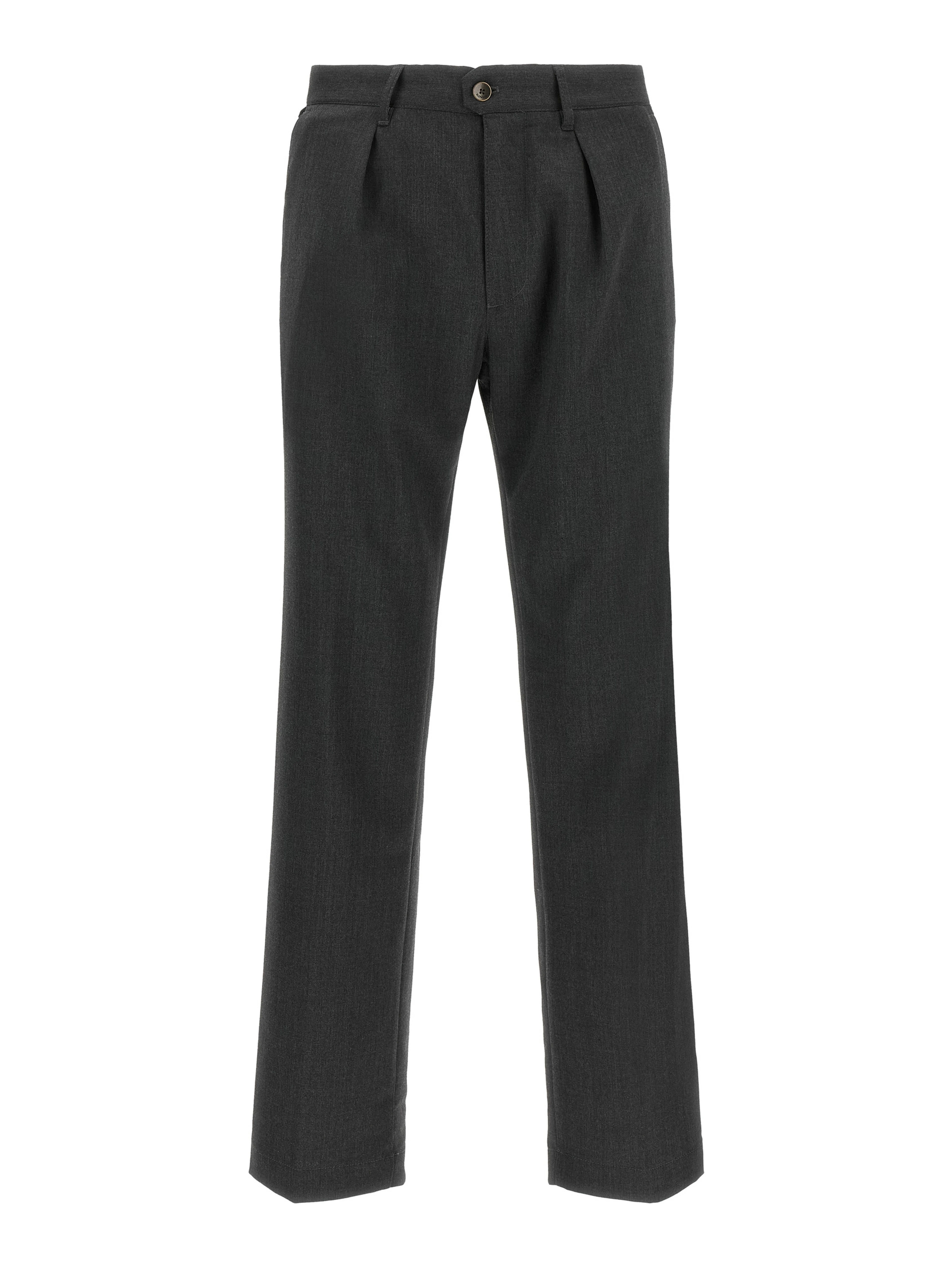 Gray Polyester Dress Pants