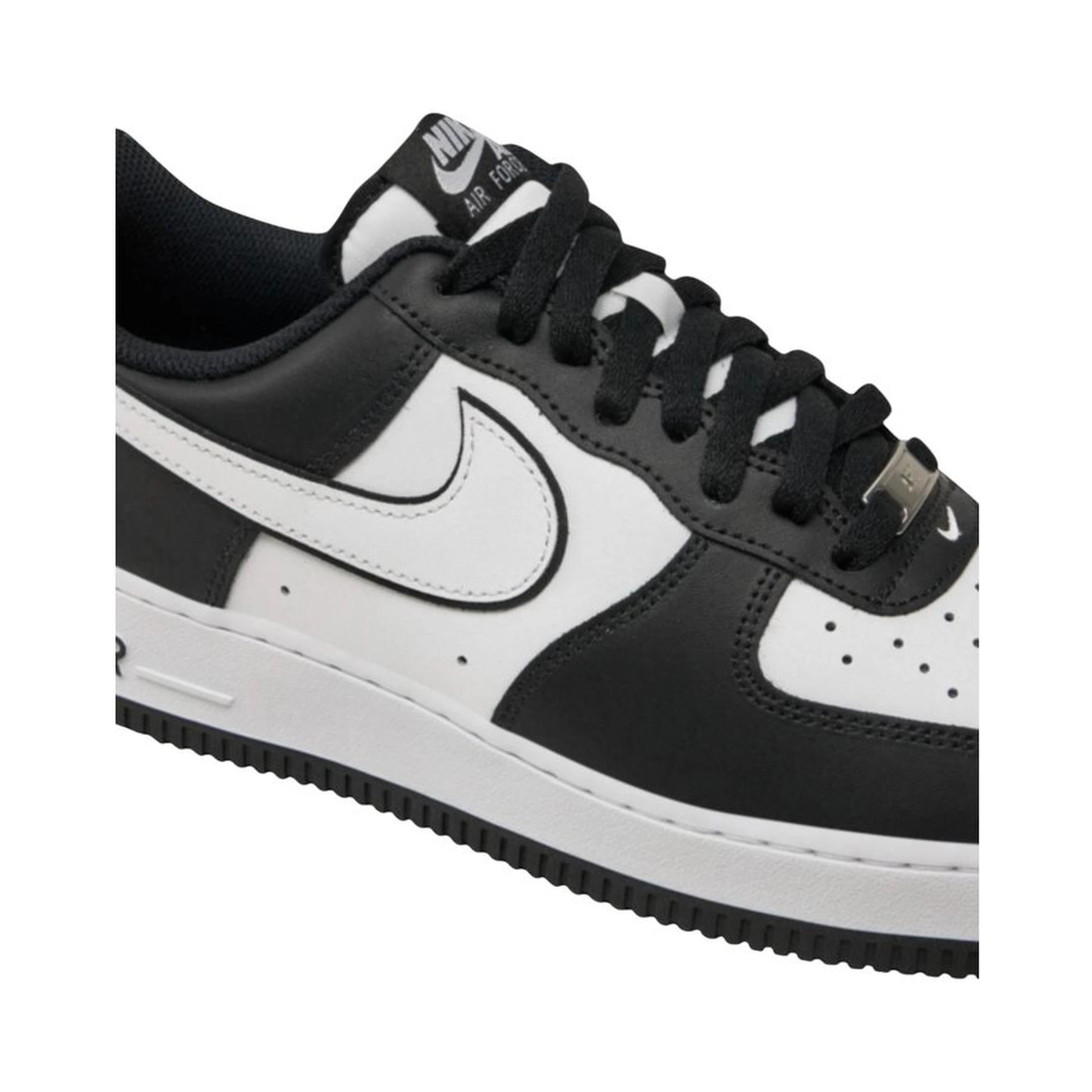 Black And White Leather Low Top Sneakers