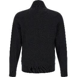Black Virgin Wool Cardigan