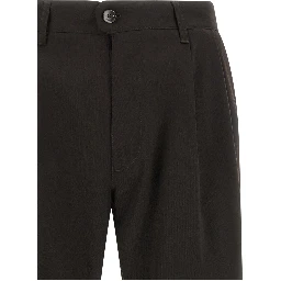 Brown Polyester Dress Pants