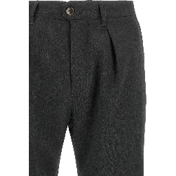 Gray Polyester Dress Pants