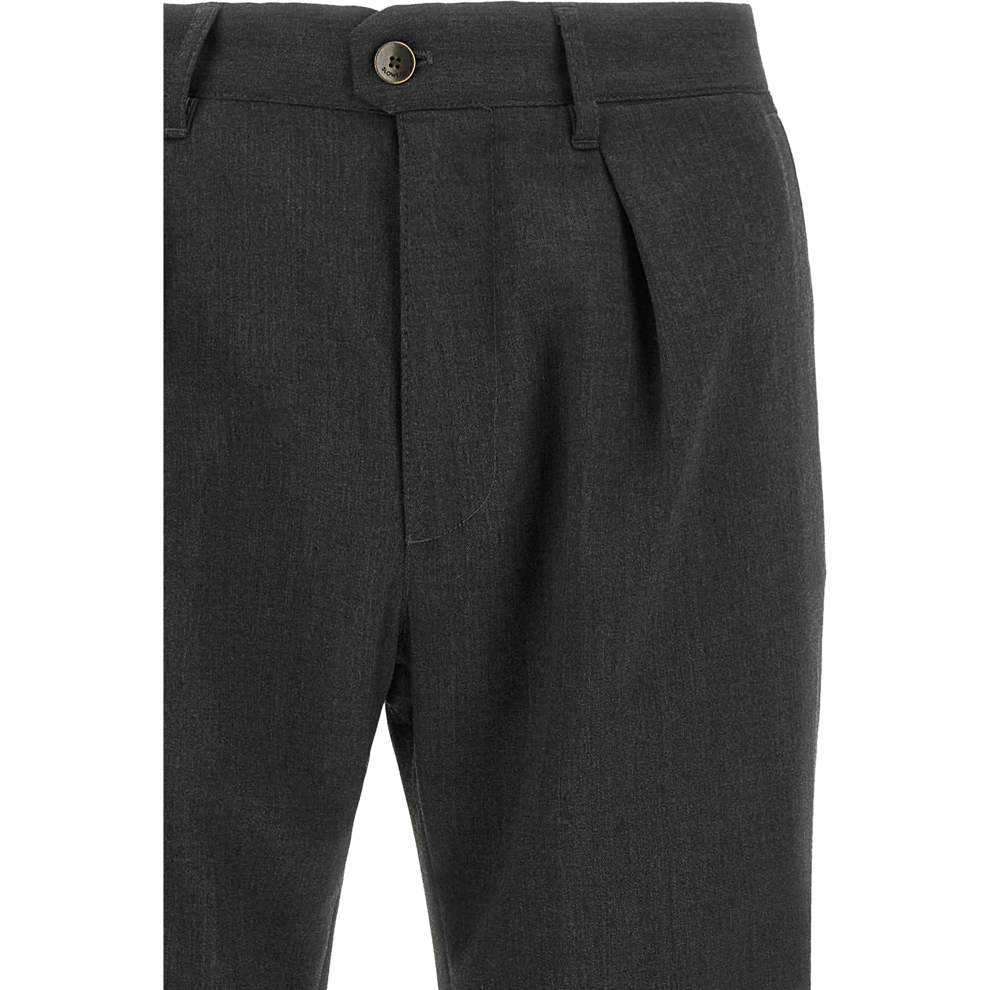 Gray Polyester Dress Pants
