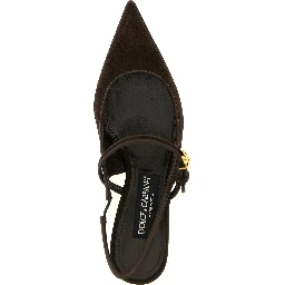 Brown Goatskin Mid Heel Pumps
