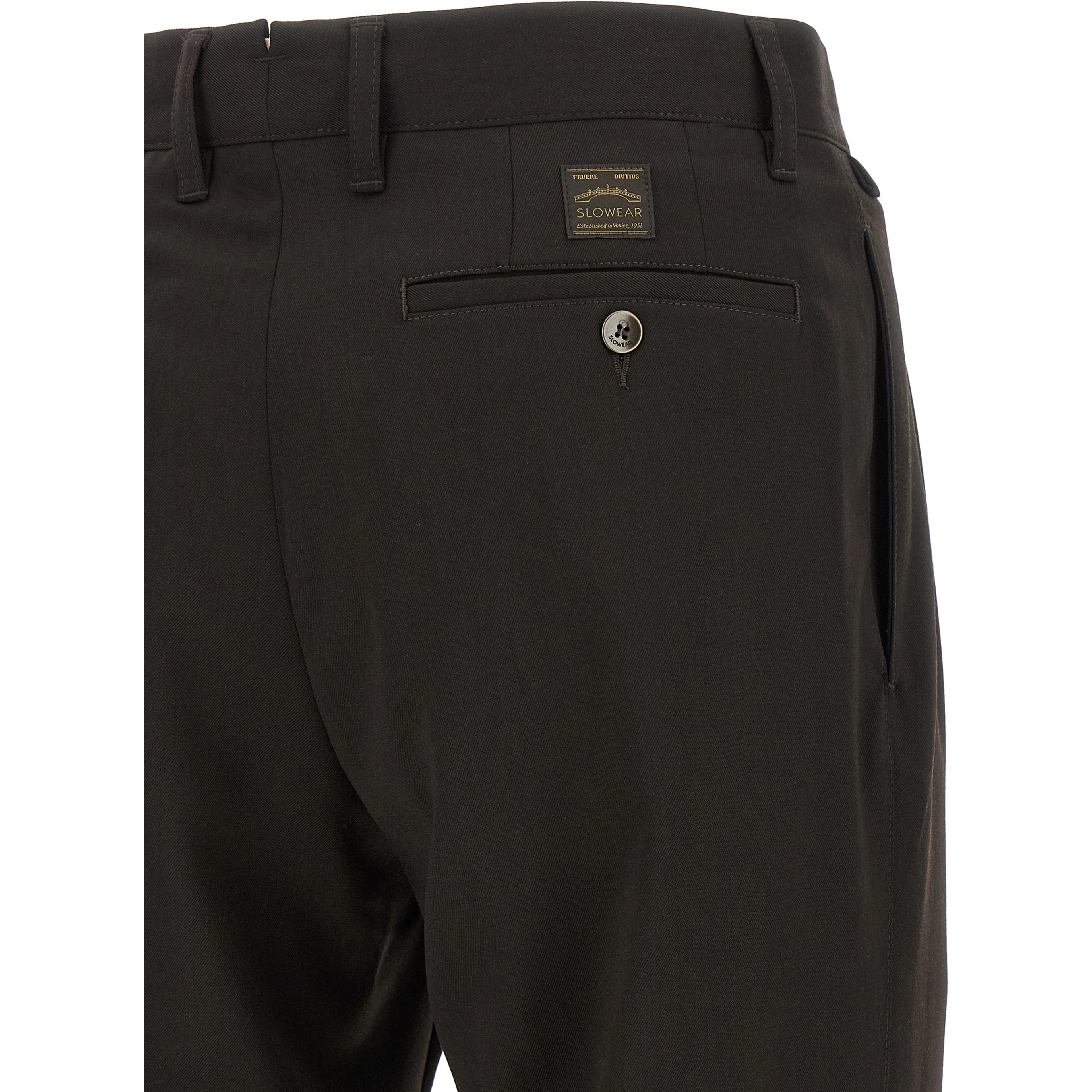 Brown Polyester Dress Pants