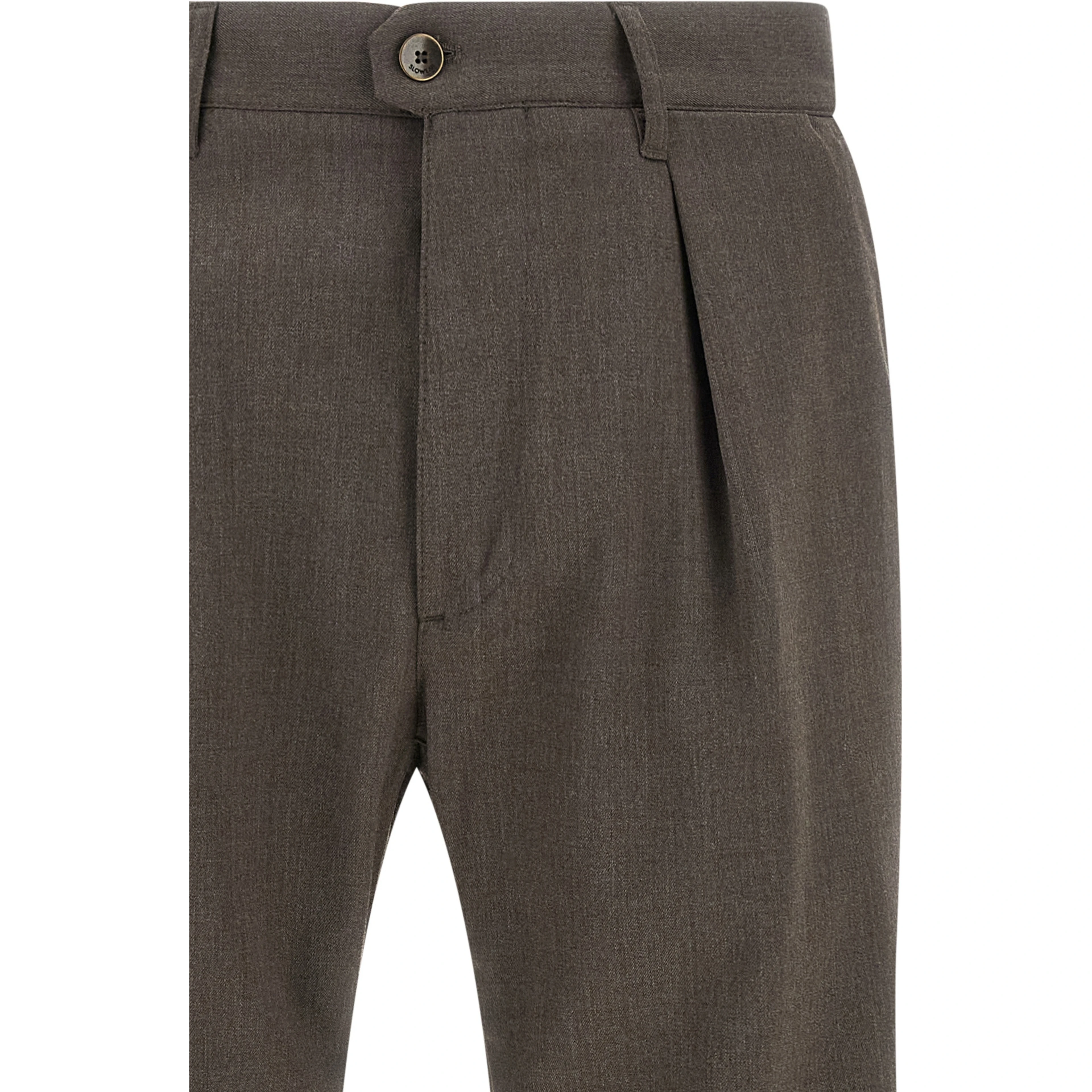 Brown Polyester Dress Pants