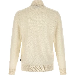 Beige Virgin Wool Cardigan