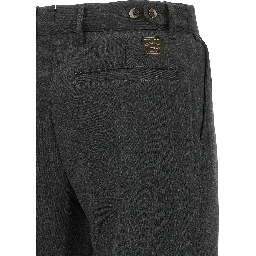 Gray Polyester Dress Pants