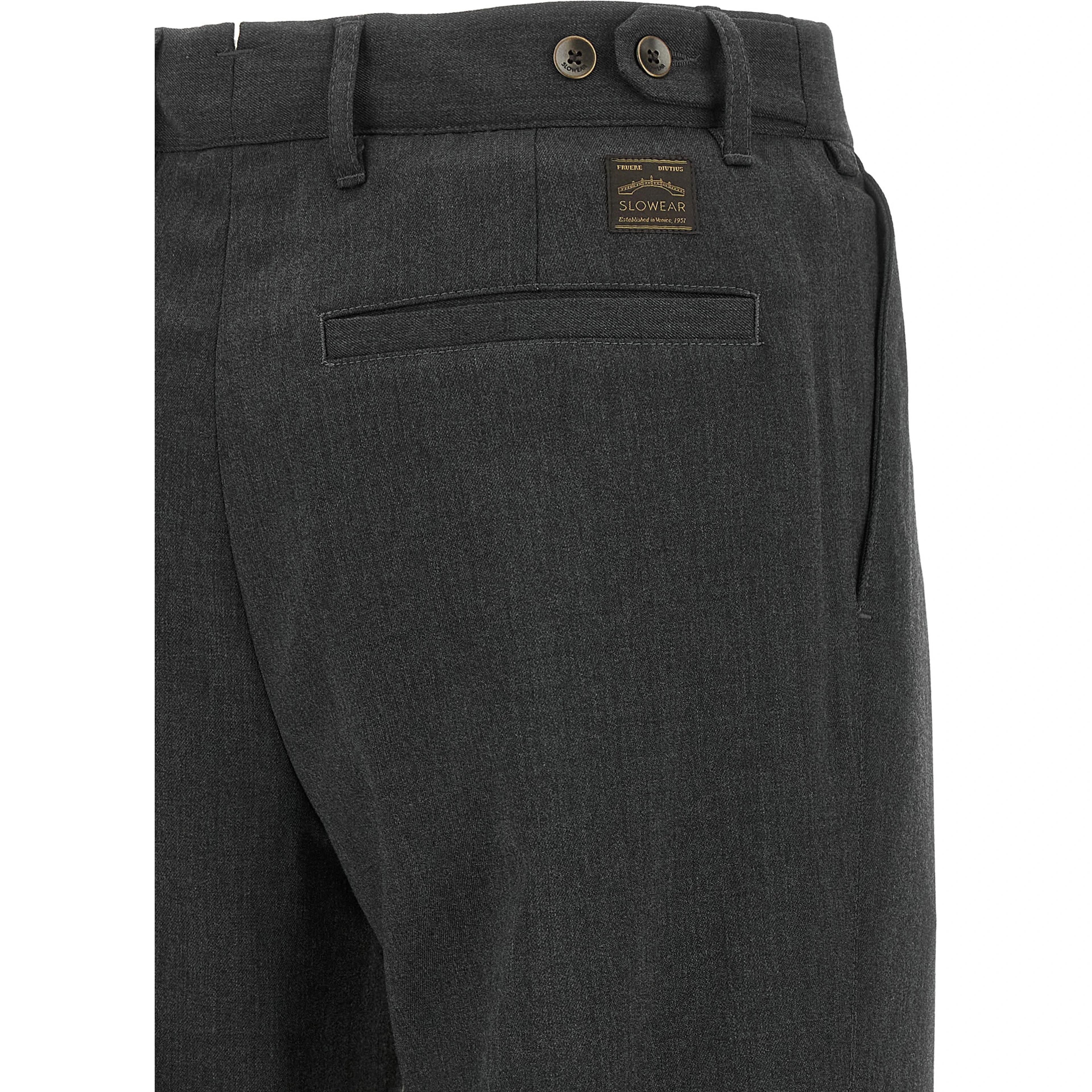 Gray Polyester Dress Pants