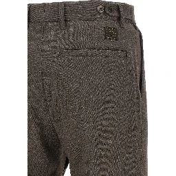 Brown Polyester Dress Pants