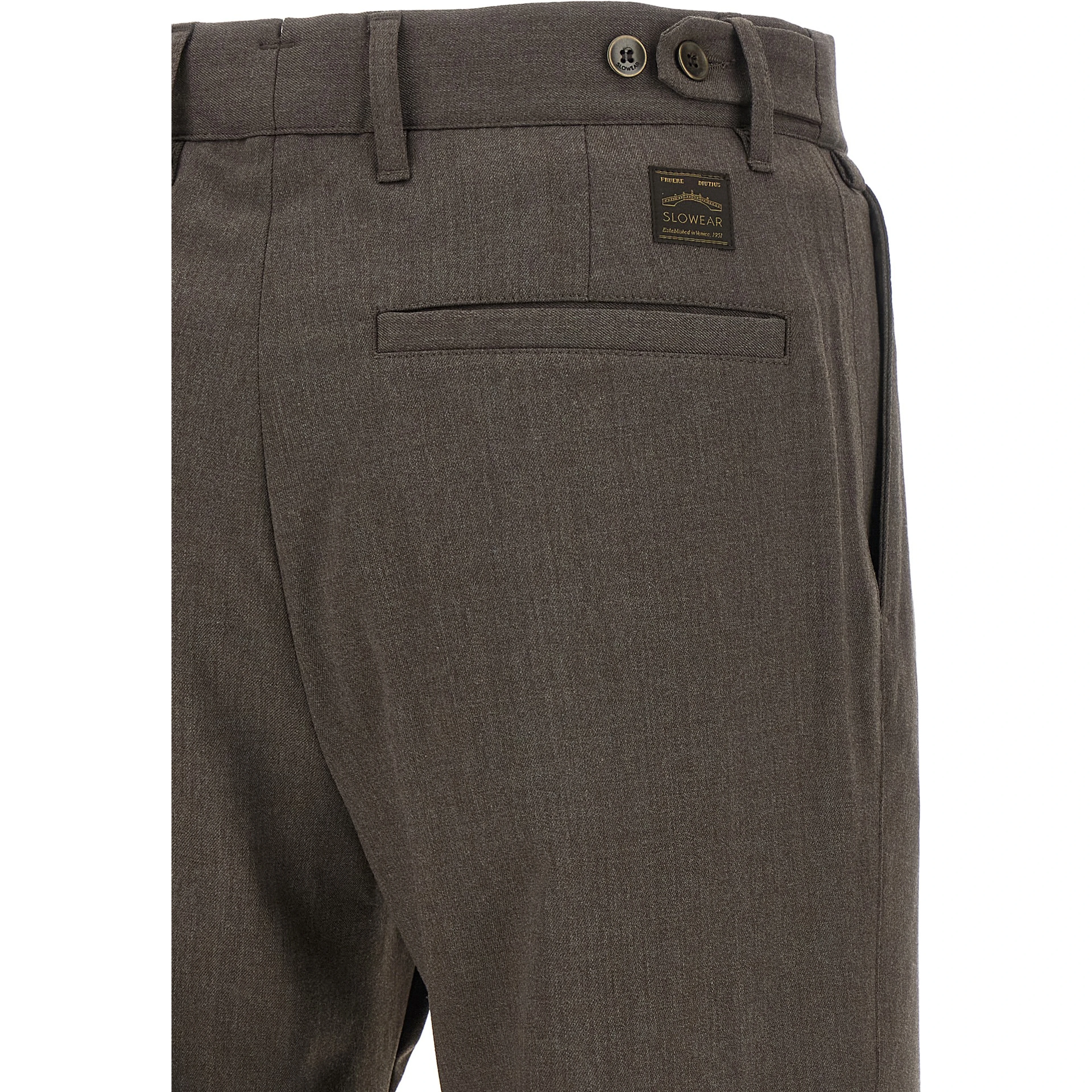 Brown Polyester Dress Pants