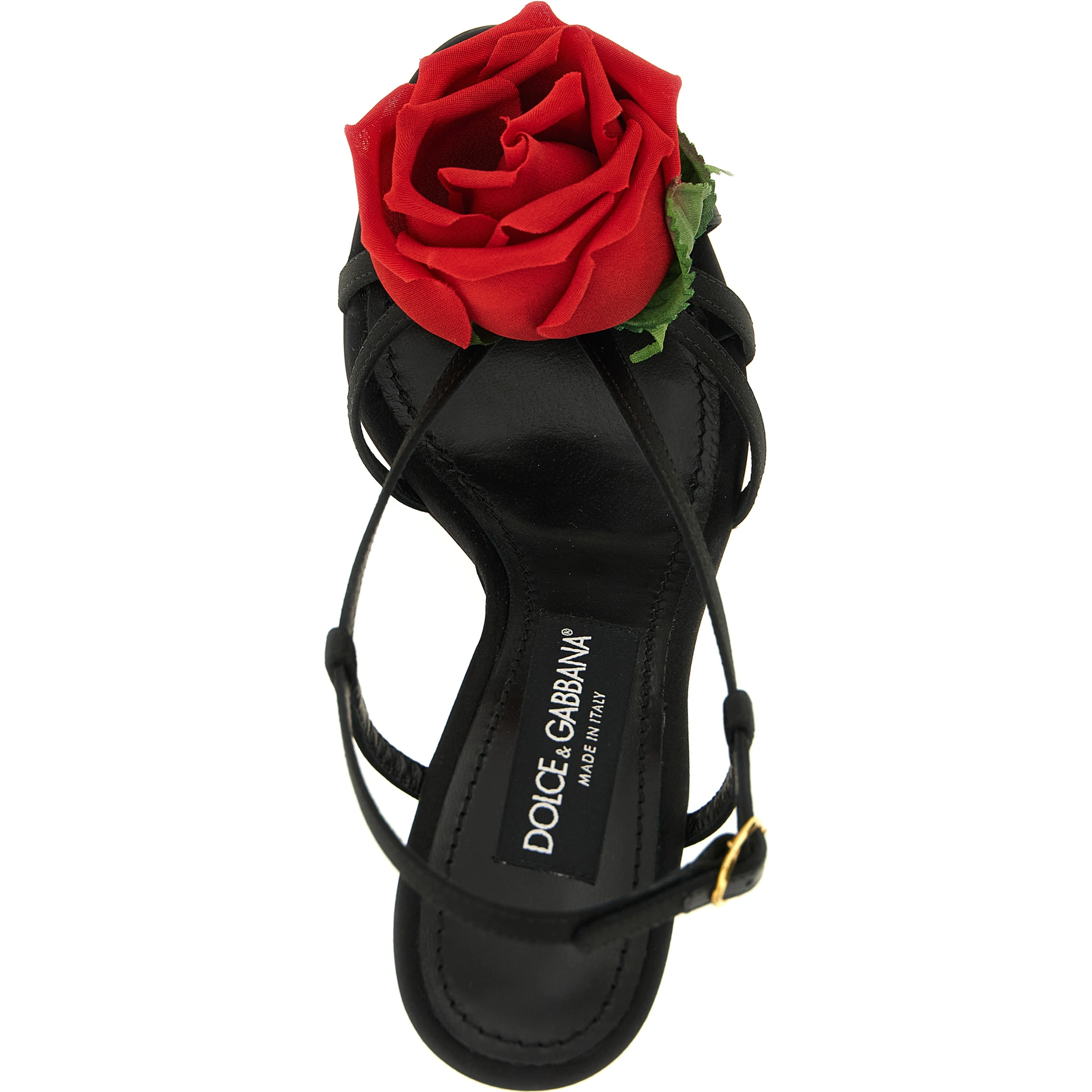 Black Viscose Stiletto Heel Sandals