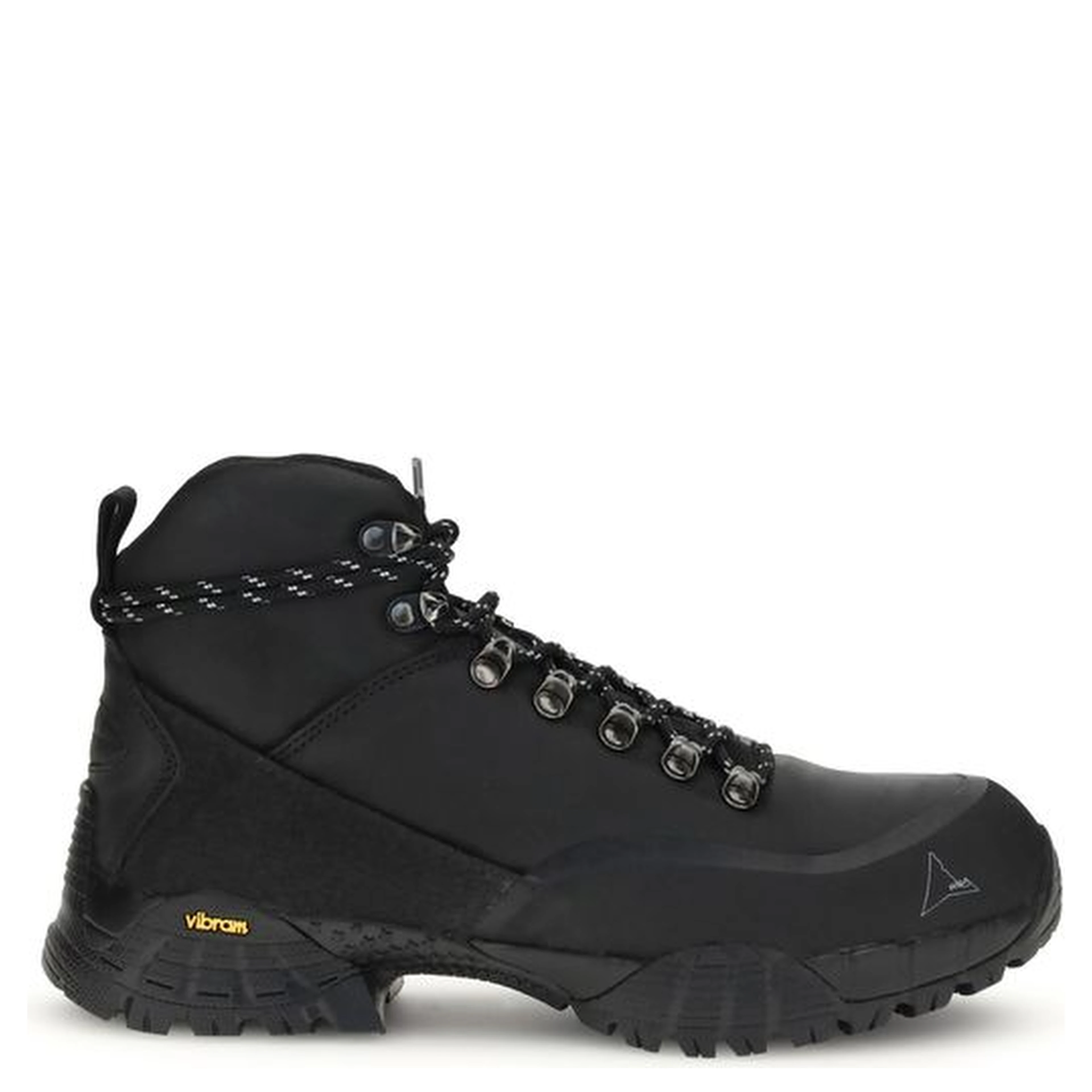 Black Leather Lace-Up Boots